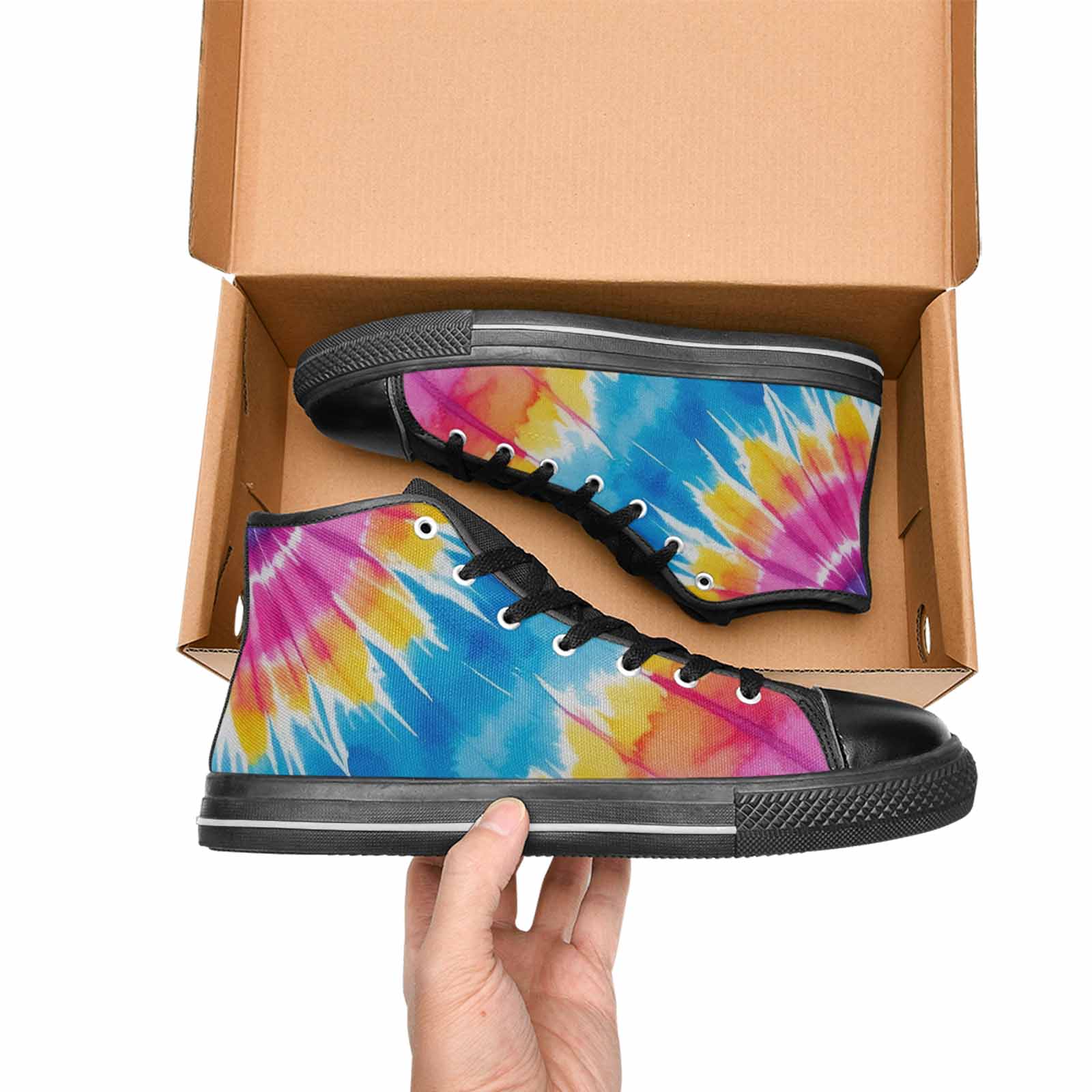 MEN'S Tie Dye Drip High Top Canvas Aesthetic Sneakers