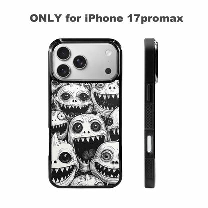 iPhone 17 Pro Max Case — Black And White Monster Original Art, Custom Art Phone Cover