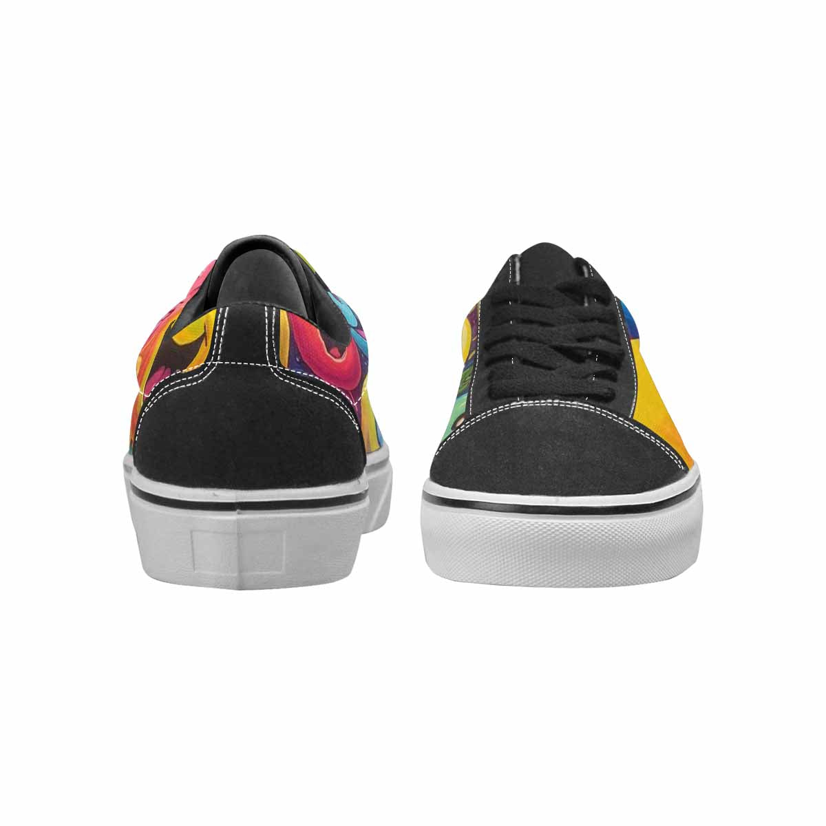 WOMEN'S Smiley Facessmiley Faces  Lace-Up Canvas Grunge Custom Shoes