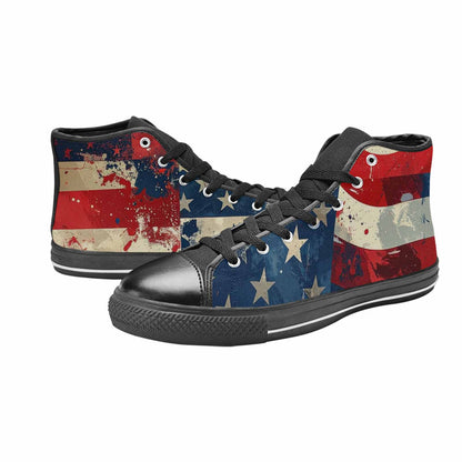 MEN'S American Flag Stars High Top Canvas Aesthetic Custom Sneakers