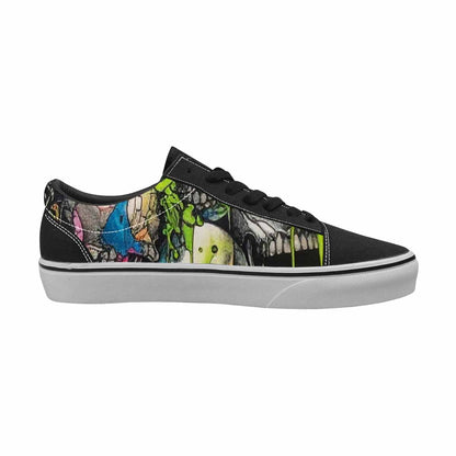 WOMEN'S Rainbow From Skull S Lace-Up Canvas Kaleidoscope Custom Sneakers