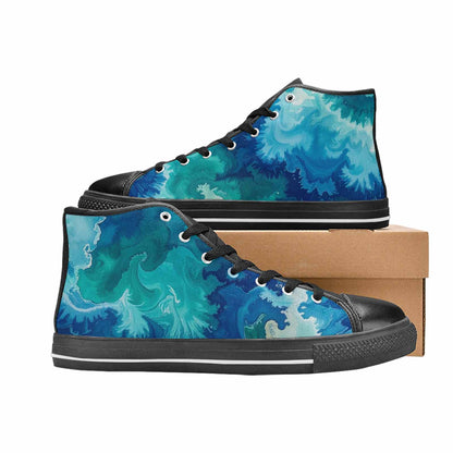 MEN'S Tie Dye - High Top Canvas Vibrant Chaos Custom Sneakers