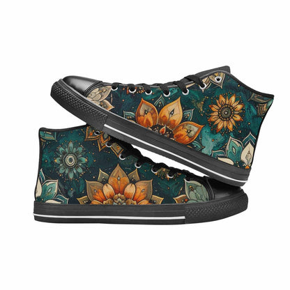 MEN'S Mandala High Top Canvas Grunge Custom Sneakers