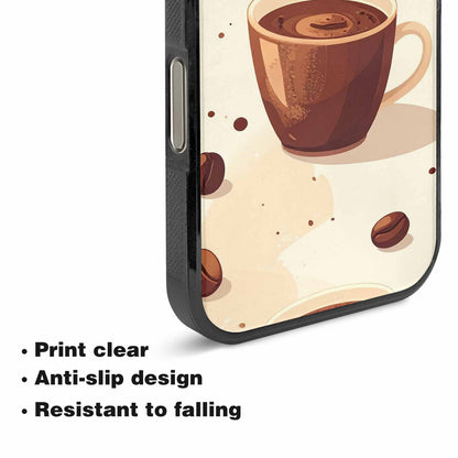 iPhone 16 Pro Case — Coffee Cup And Bean Pattern Seamless, Personalized Phone Case