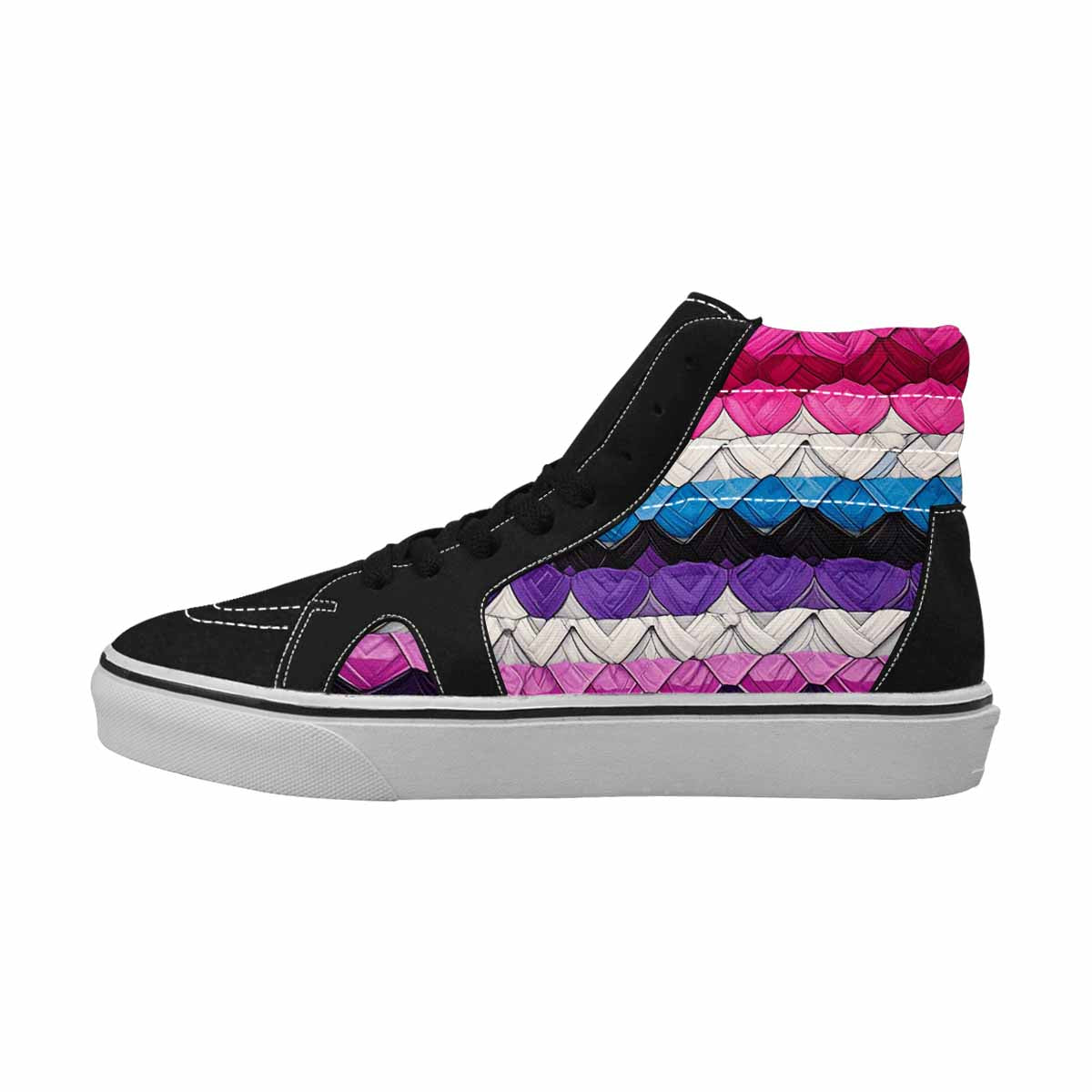 WOMEN'S Genderfluid Flag Color High Top Canvas Neon Fantasy Custom Shoes