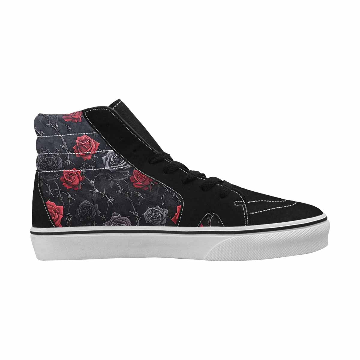 MEN'S Black Gothic Rose High Top Canvas Vivid Custom Shoes