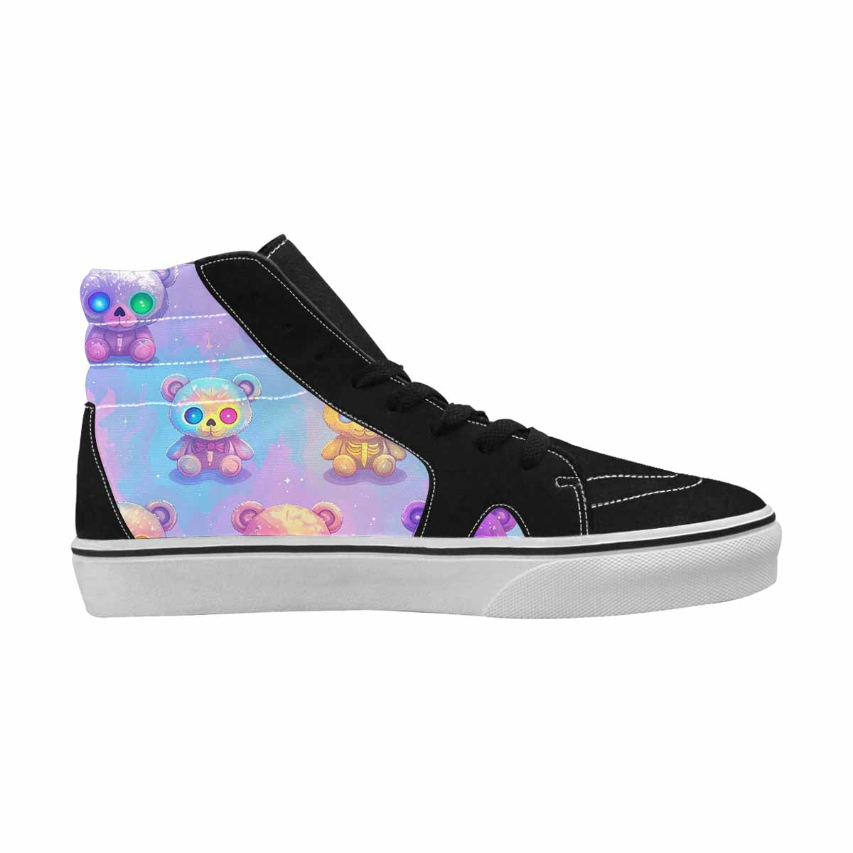 MEN'S Rainbow Teddy Skeletons Eye High Top Canvas Aesthetic Shoes