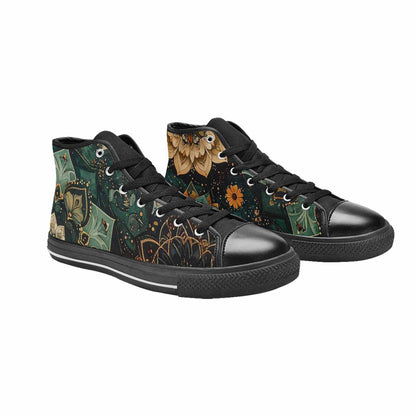 WOMEN'S Mandala High Top Canvas Wallpaper Art Custom Sneakers