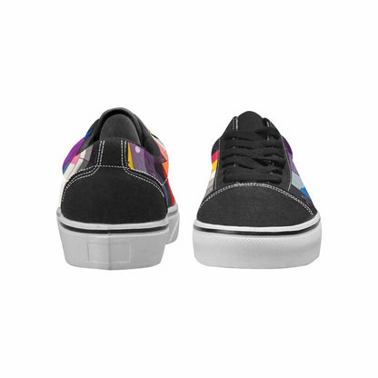 WOMEN'S Asexual Flag Color Canvas Lace-Up Grunge Custom Sneakers