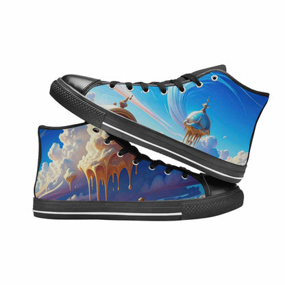 WOMEN'S Surrealist Desert Dreamscape High Top Canvas Aesthetic Custom Shoes