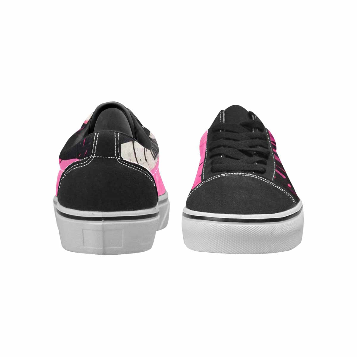 WOMEN'S Zebra Stripe Burst Lace-Up Canvas Dark Academia Custom Sneakers