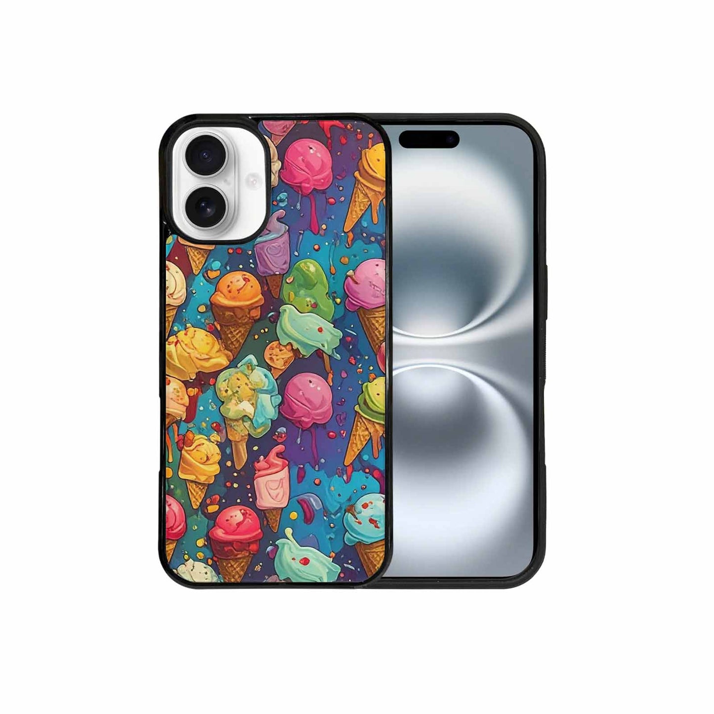 iPhone 16 Plus Case — Ice Cream Motif Ice Cream Motifs, Custom Designed Case Cover