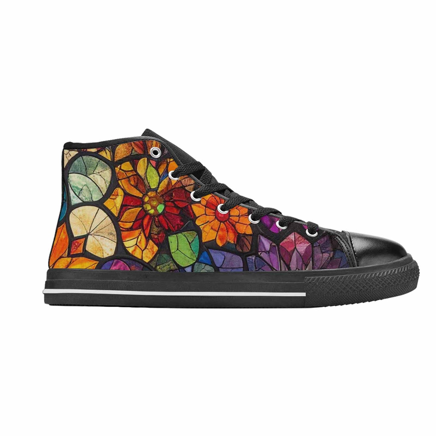 MEN'S Stained Glass Kaleidoscope High Top Canvas Grunge Shoes