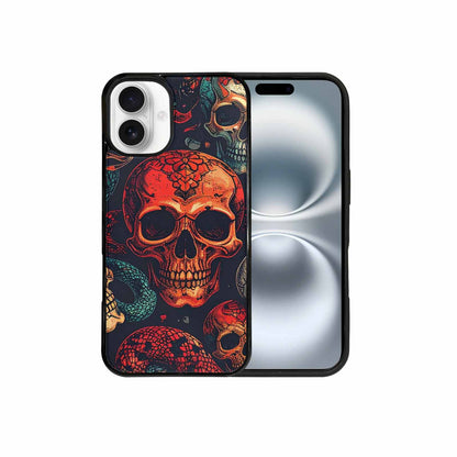 iPhone 16 Plus Case — Snake Skulls Print Custom, Custom Art Phone Cover
