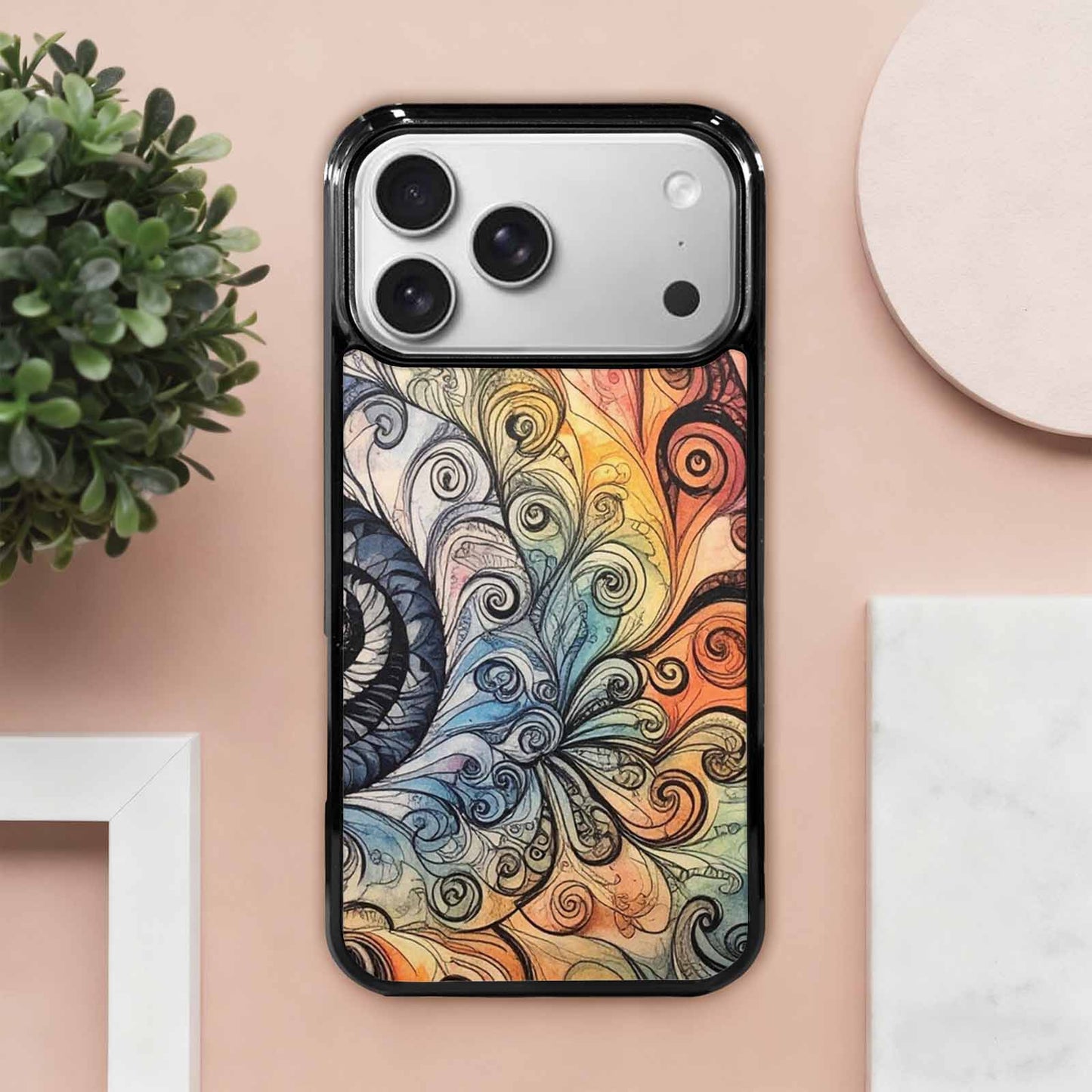 iPhone 17 Pro Max Case — Tie Dye Swirls (black Tie Dye, Original Design Phone Case