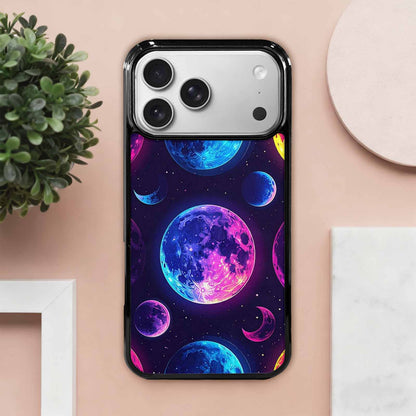 iPhone 17 Pro Max Case — Neon Winter Moon Cartoon Cute, Custom Print Case Cover