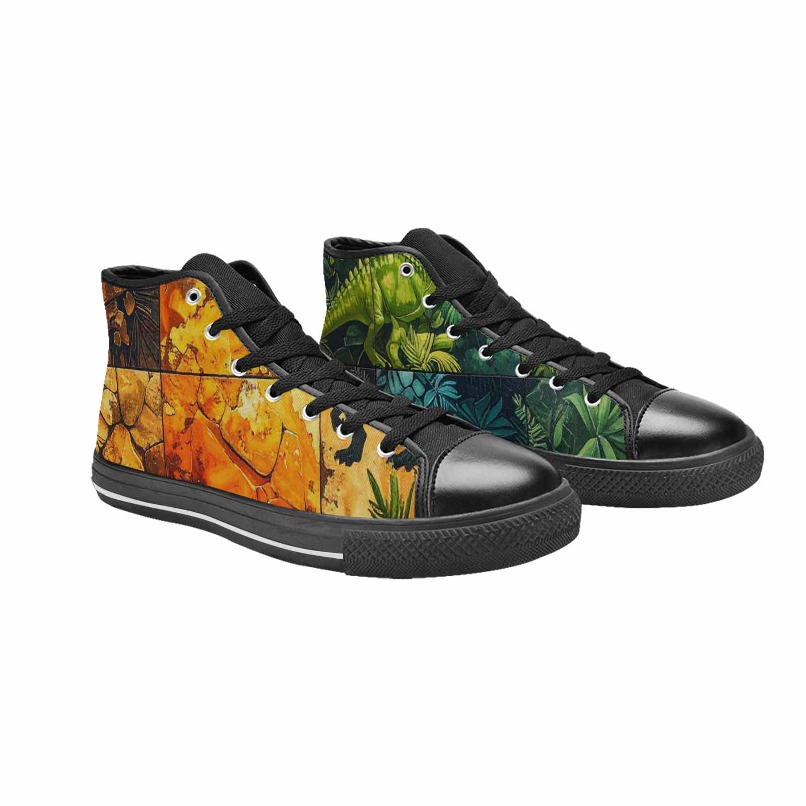 WOMEN'S Dinosaur Silhouette High Top Canvas Vivid Sneakers