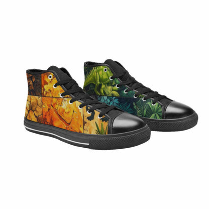 WOMEN'S Dinosaur Silhouette High Top Canvas Vivid Sneakers