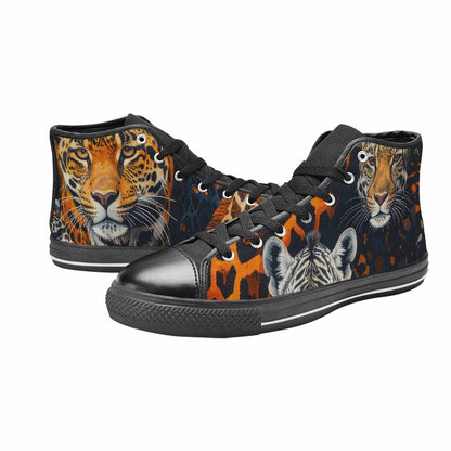 WOMEN'S Animal Print High Top Canvas Dark Academia Custom Shoes