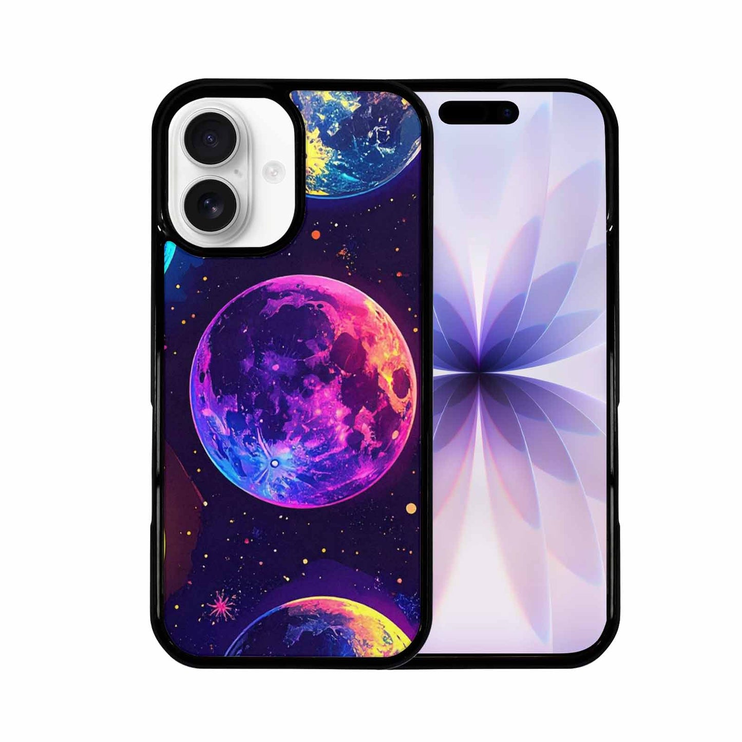 iPhone 17 Case — Neon Winter Moon Cartoon Cute, Custom Print Case Cover