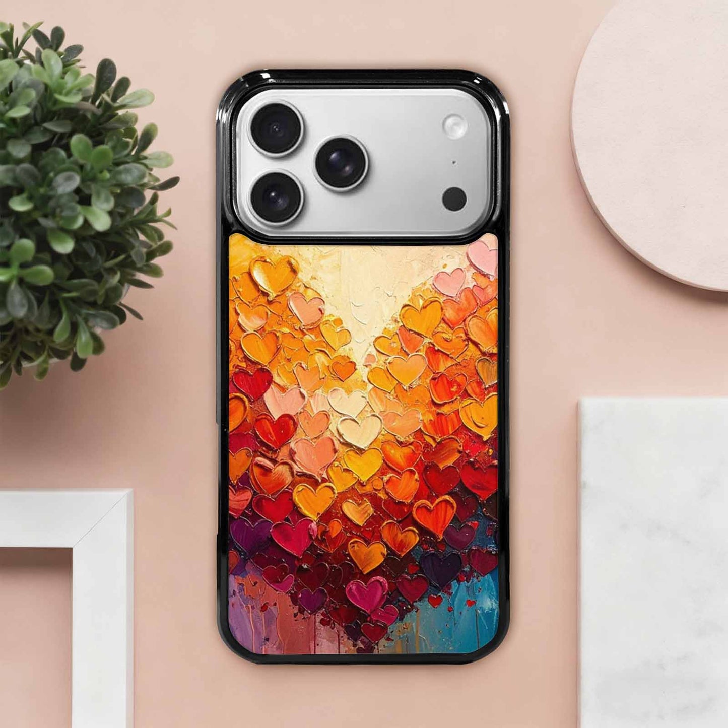 iPhone 17 Pro Max Case — Full Color Vibrant Heart Original Art, Custom Made Phone Cover