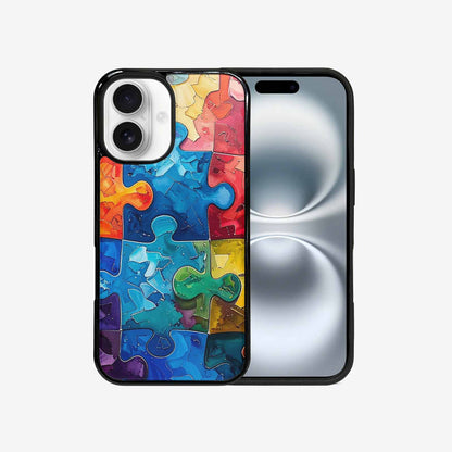 iPhone 16 Case — Autism Puzzle Pieces Puzzle Piece Pattern, Personalized Phone Case