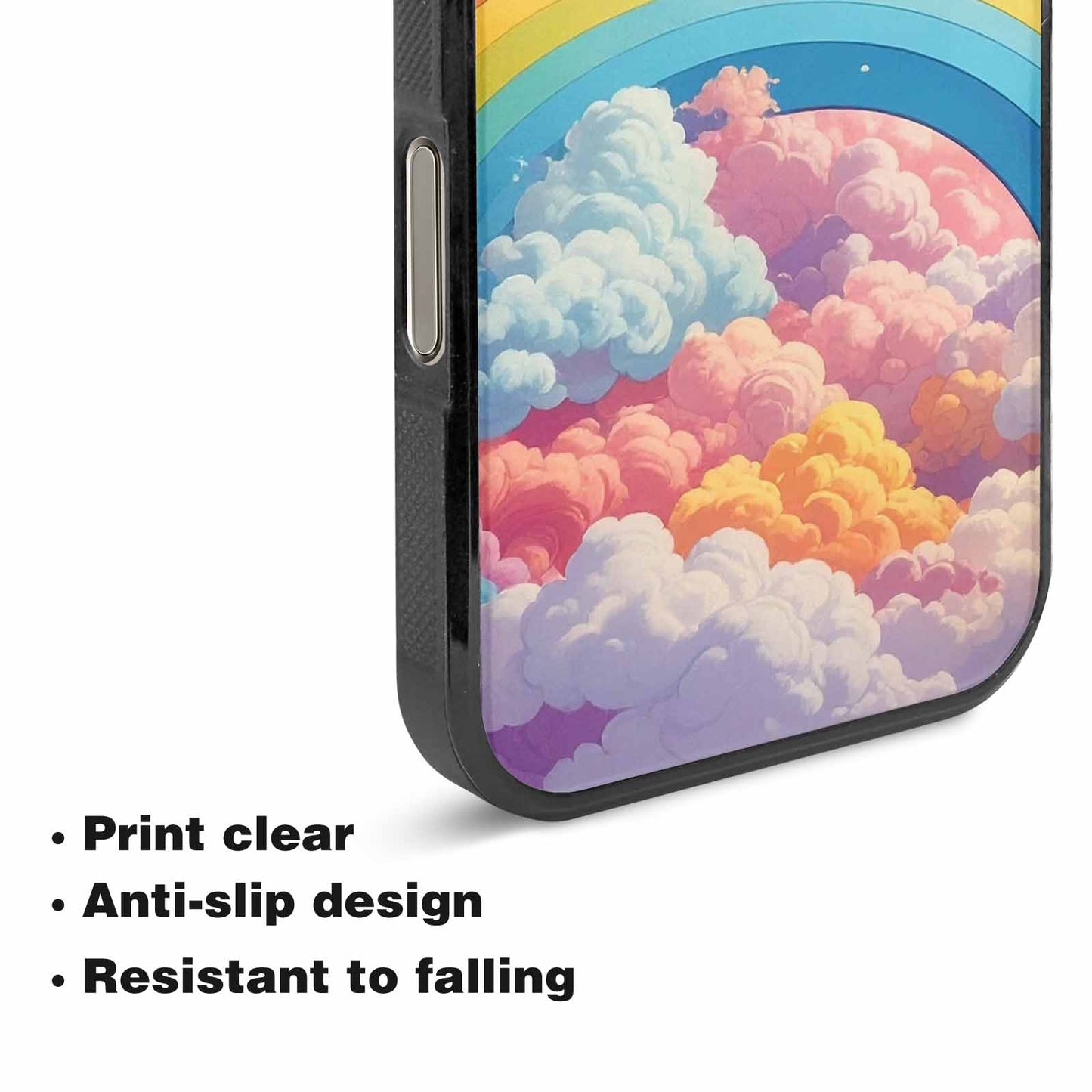 iPhone 16 Pro Max Case — Cloud And Rainbow Burst Pattern Hundreds, Unique Phone Case Design