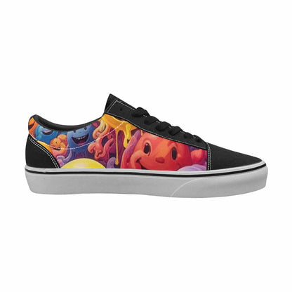 WOMEN'S Smiley Facessmiley Faces  Lace-Up Canvas Wallpaper Art Custom Sneakers
