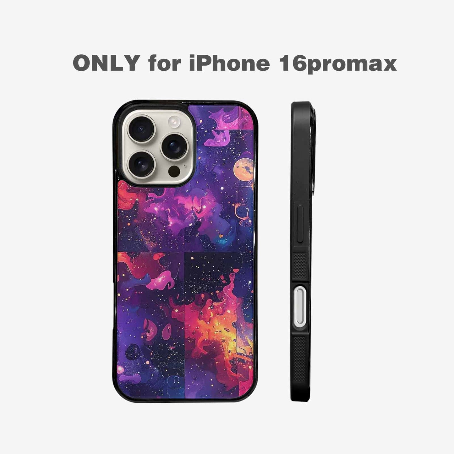 iPhone 16 Pro Max Case — Cosmic Creature And Object Mashup Pattern, Custom Designed Case Cover
