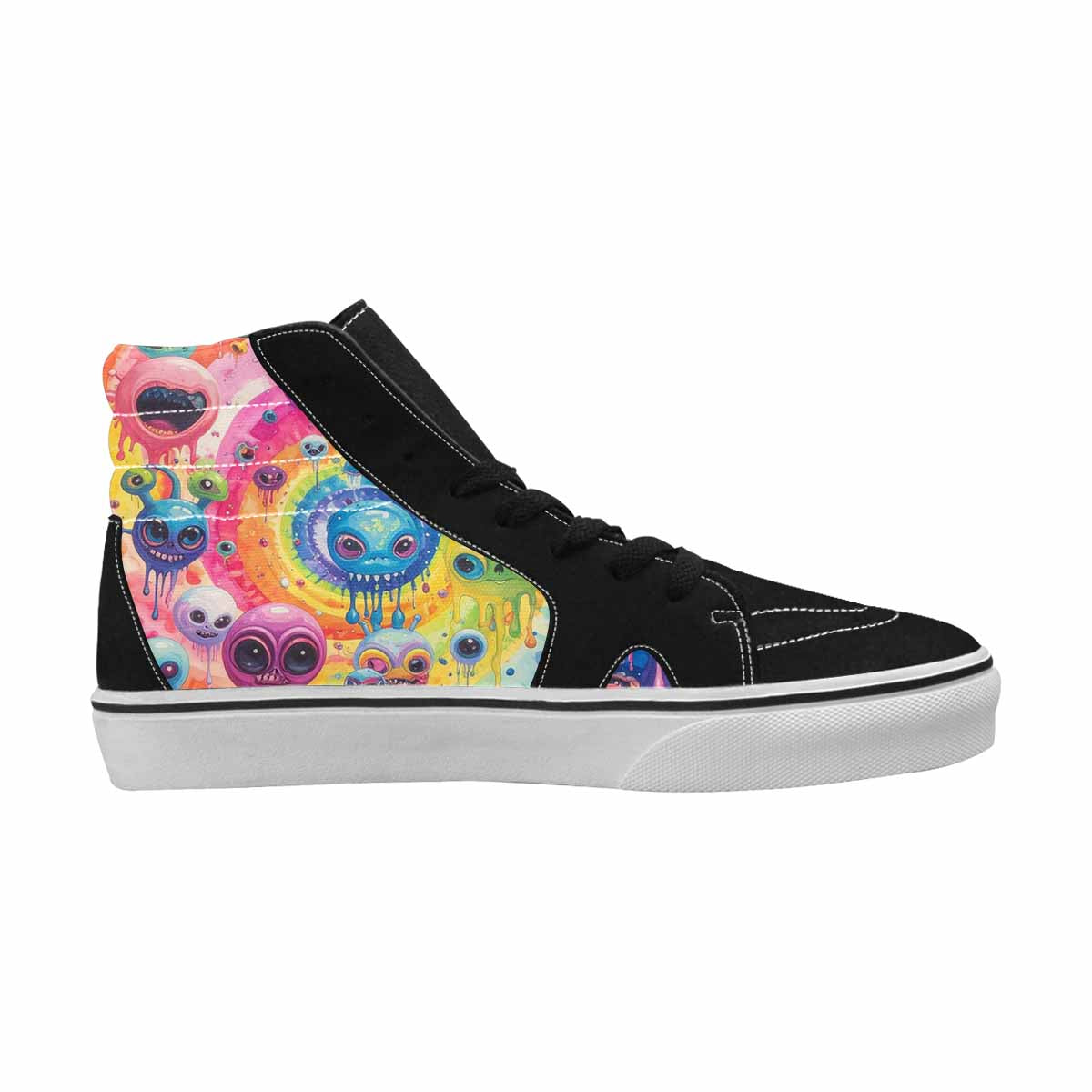 MEN'S Aliens  Tie Dye High Top Canvas Dark Academia Custom Sneakers