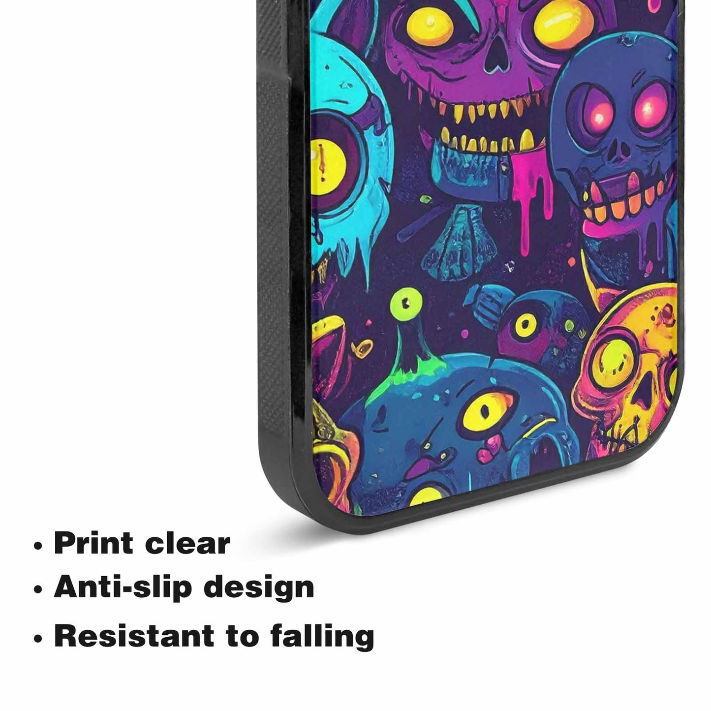 iPhone 15 Plus Case — Mixed Toxic Glow Creature Pattern Hundreds, Custom Designed Case Cover