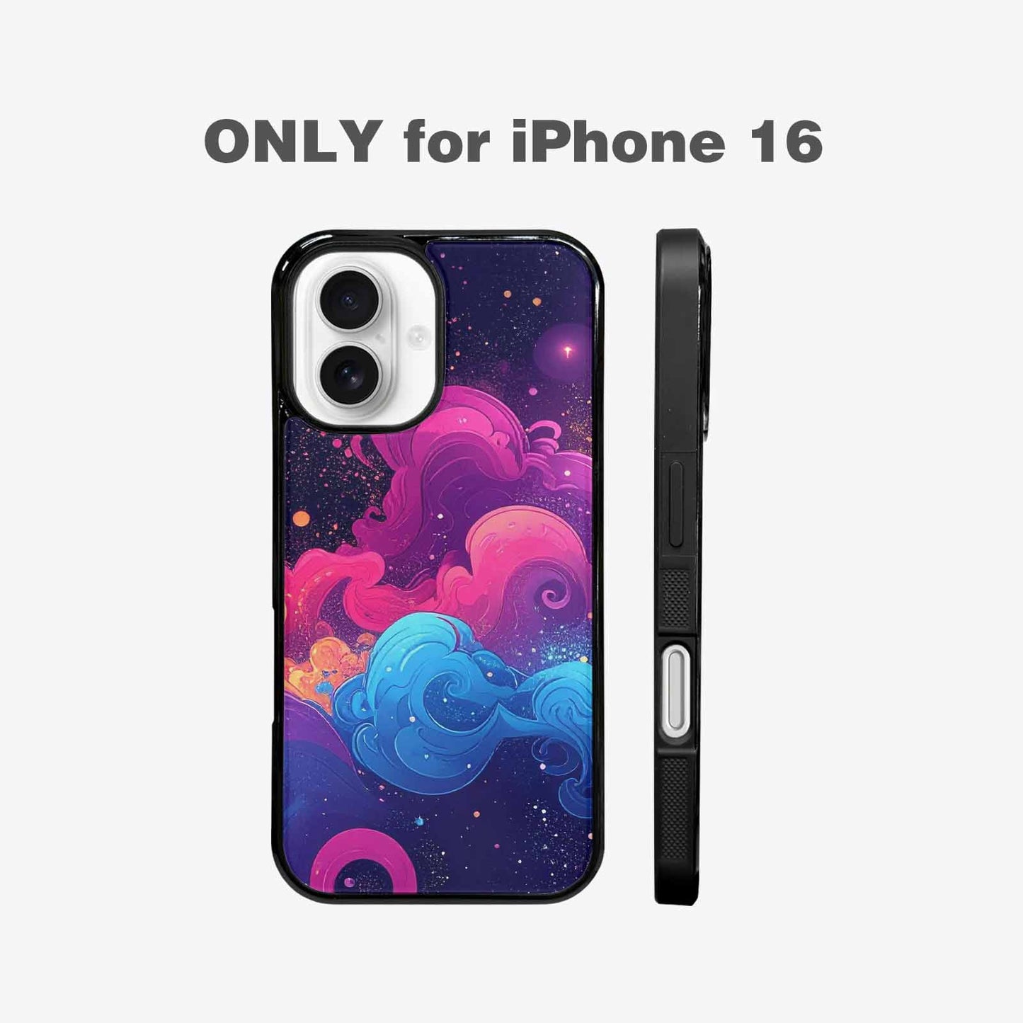 iPhone 16 Case — Rose Galaxy Art Seamless Pattern Vibrant, Personalized Phone Case