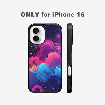 iPhone 16 Case — Rose Galaxy Art Seamless Pattern Vibrant, Personalized Phone Case