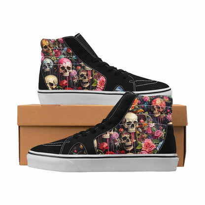 MEN'S Skulls High Top Canvas Unique Print Wallpaper Art Custom Printed Shoes
