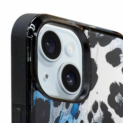 iPhone 15 Plus Case — Animal Print Black Blue Ink Animal, Customized Protective Case
