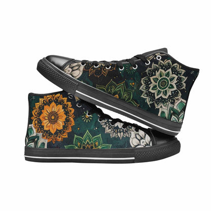 WOMEN'S Mandala High Top Canvas Grunge Custom Sneakers