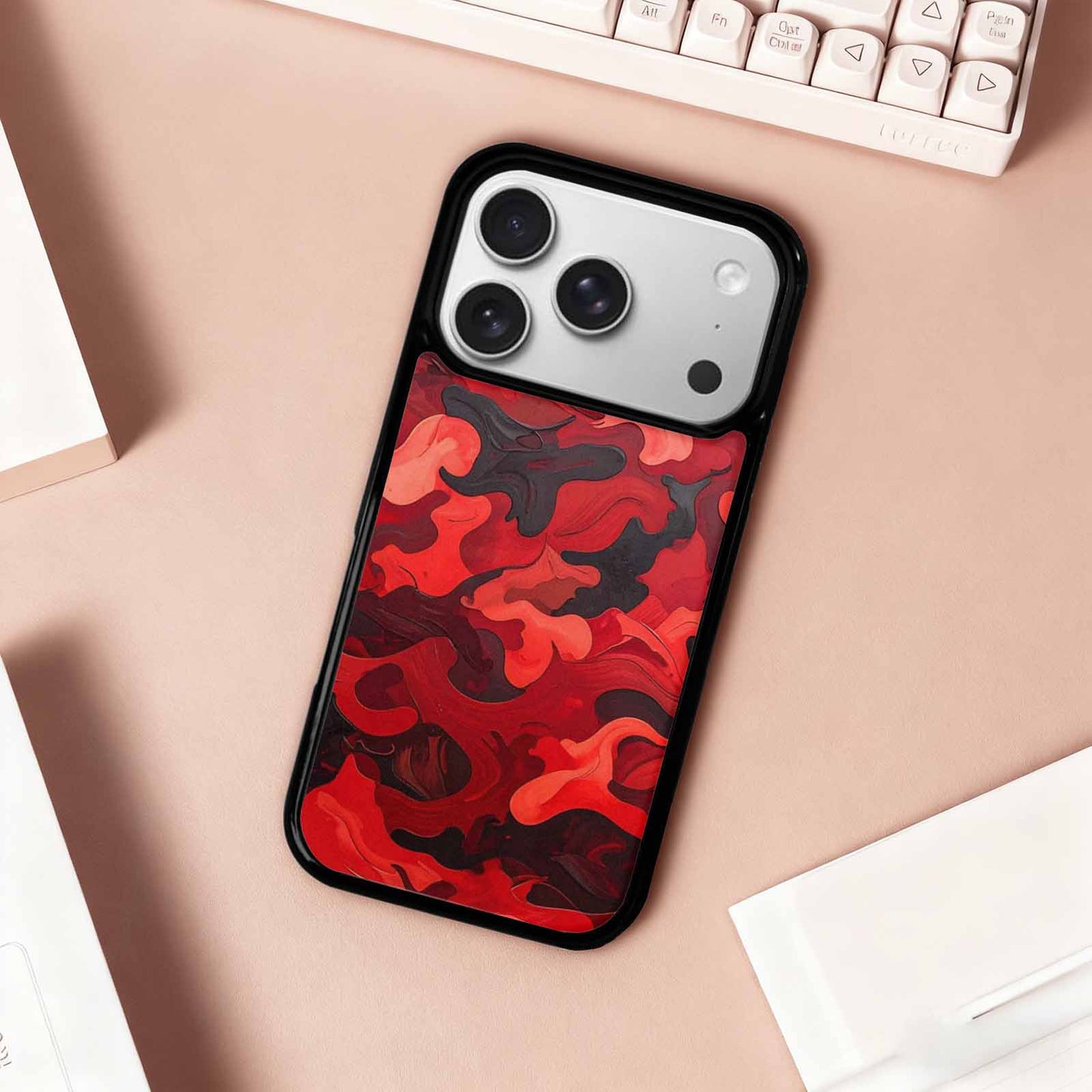 iPhone 17 Pro Case — Small Military Camouflage Blotch Pattern Camo, Unique Phone Case Design
