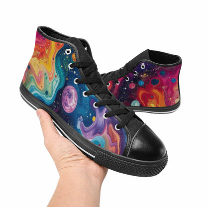 WOMEN'S Galaxy Art - High Top Canvas Grunge Sneakers