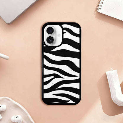 iPhone 17 Case — Zebra Print Black White Custom Animal, Customized Protective Case