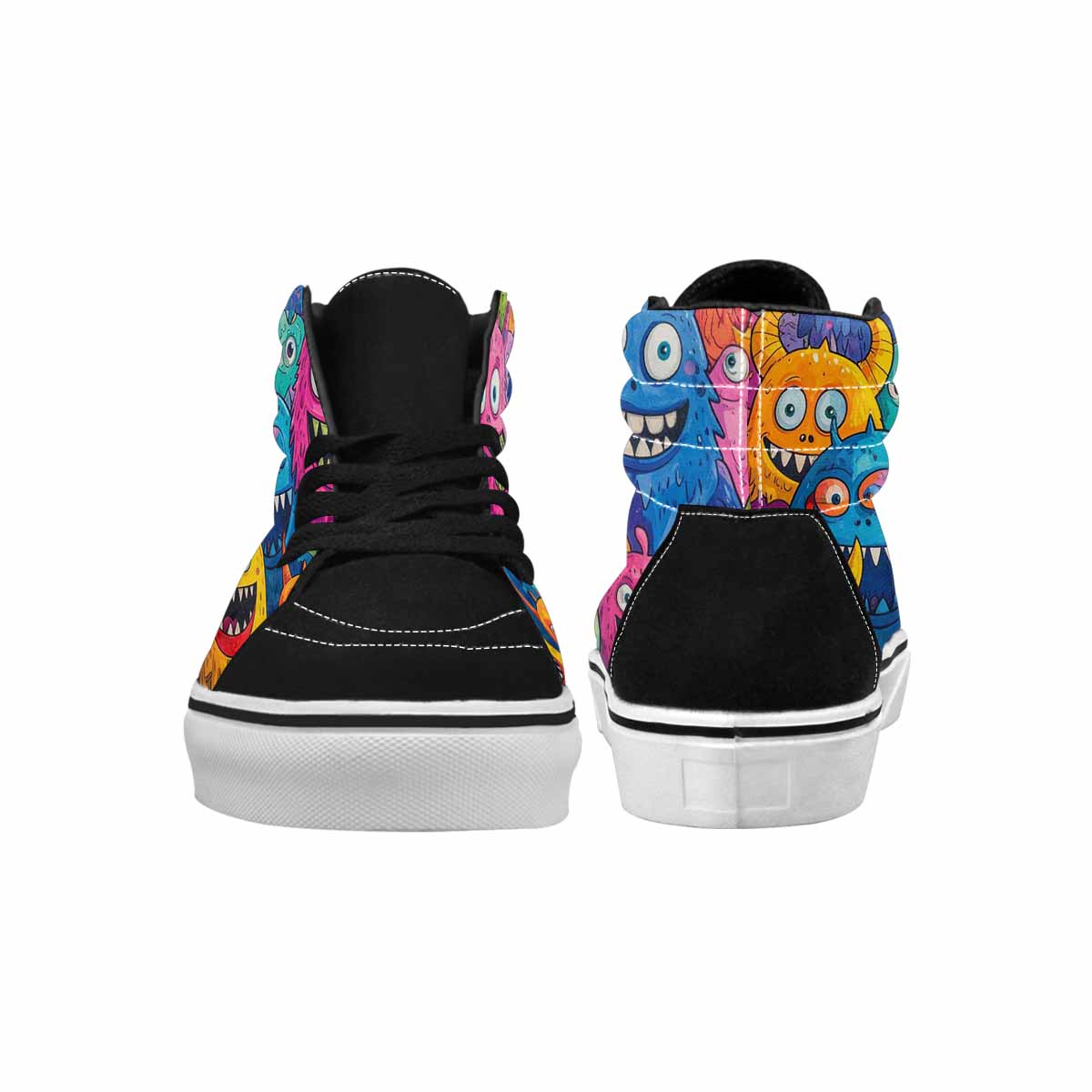 MEN'S Goofy Cartoon Monster High Top Canvas Vibrant Chaos Custom Sneakers