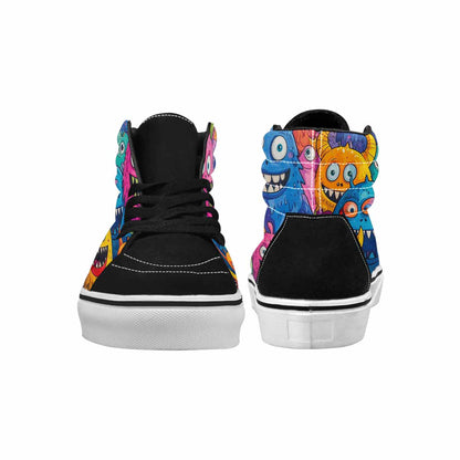 MEN'S Goofy Cartoon Monster High Top Canvas Vibrant Chaos Custom Sneakers