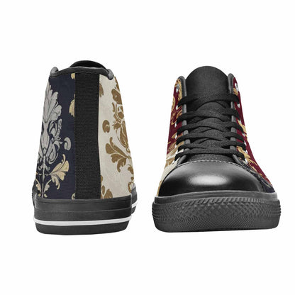 MEN'S Damask Ornamental Wallpaper High Top Canvas Aesthetic Sneakers