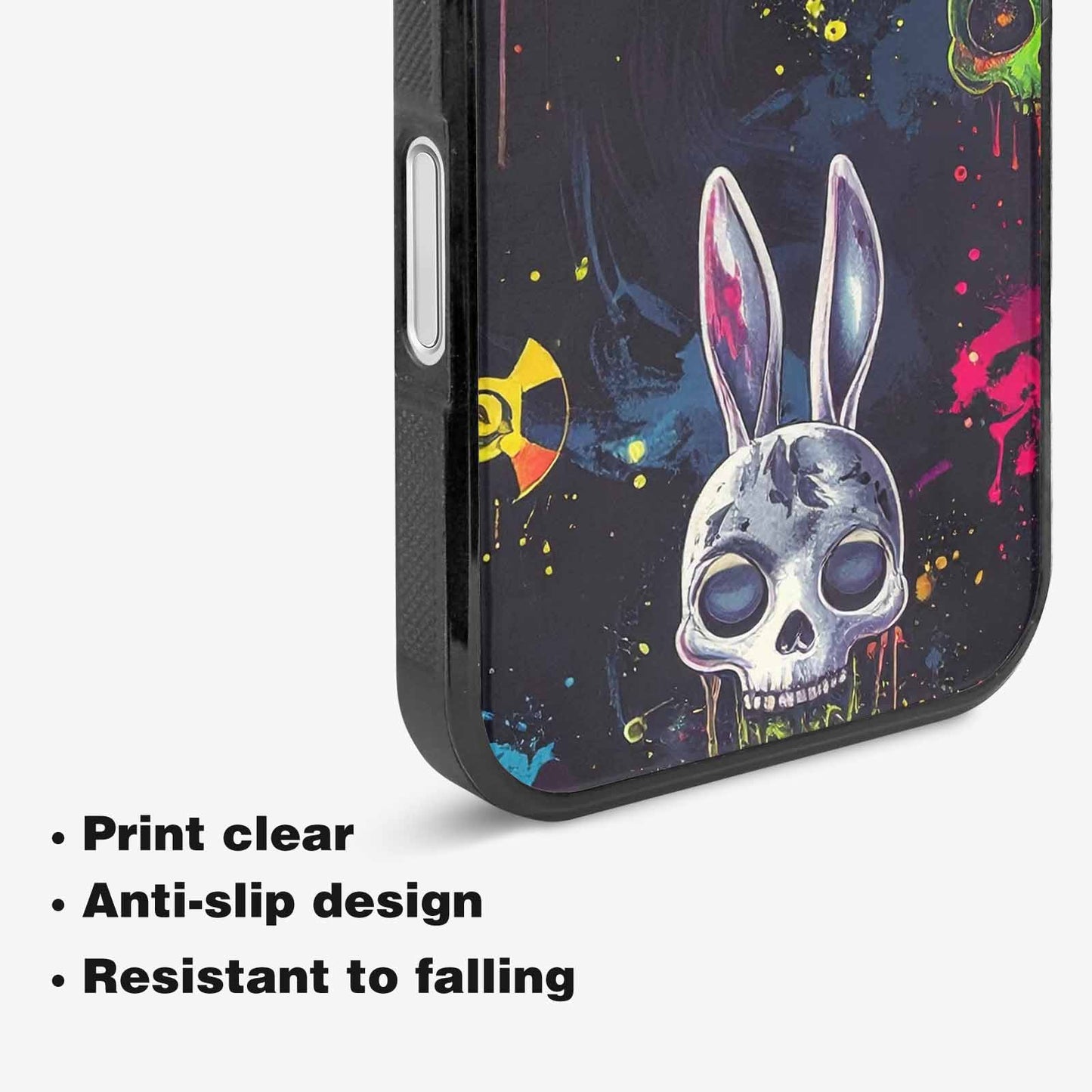 iPhone 16 Plus Case — Radioactive Ghost Bunny Skull Small Radioactive, Custom Print Case Cover