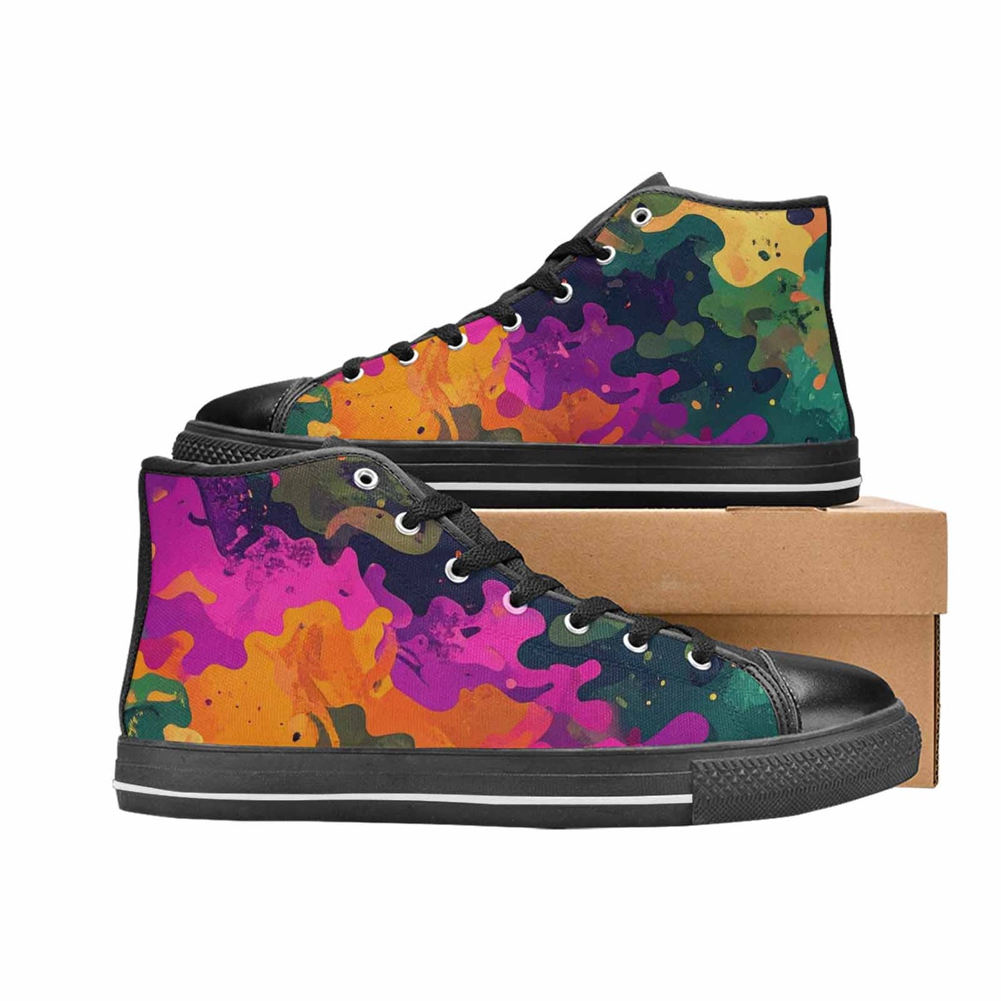 MEN'S Military Camouflage Blotch High Top Canvas Dark Academia Custom Shoes