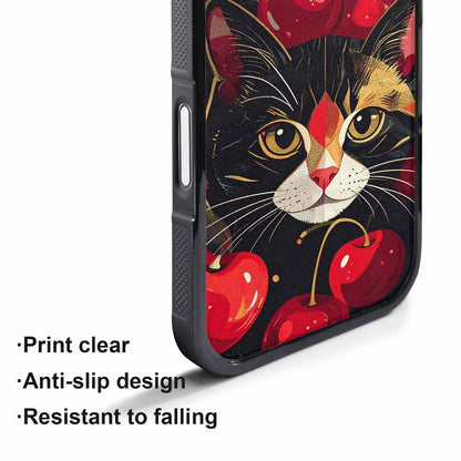 iPhone 17 Pro Max Case — Retro Cherry Cat Retro Vintage, Custom Printed Phone Case