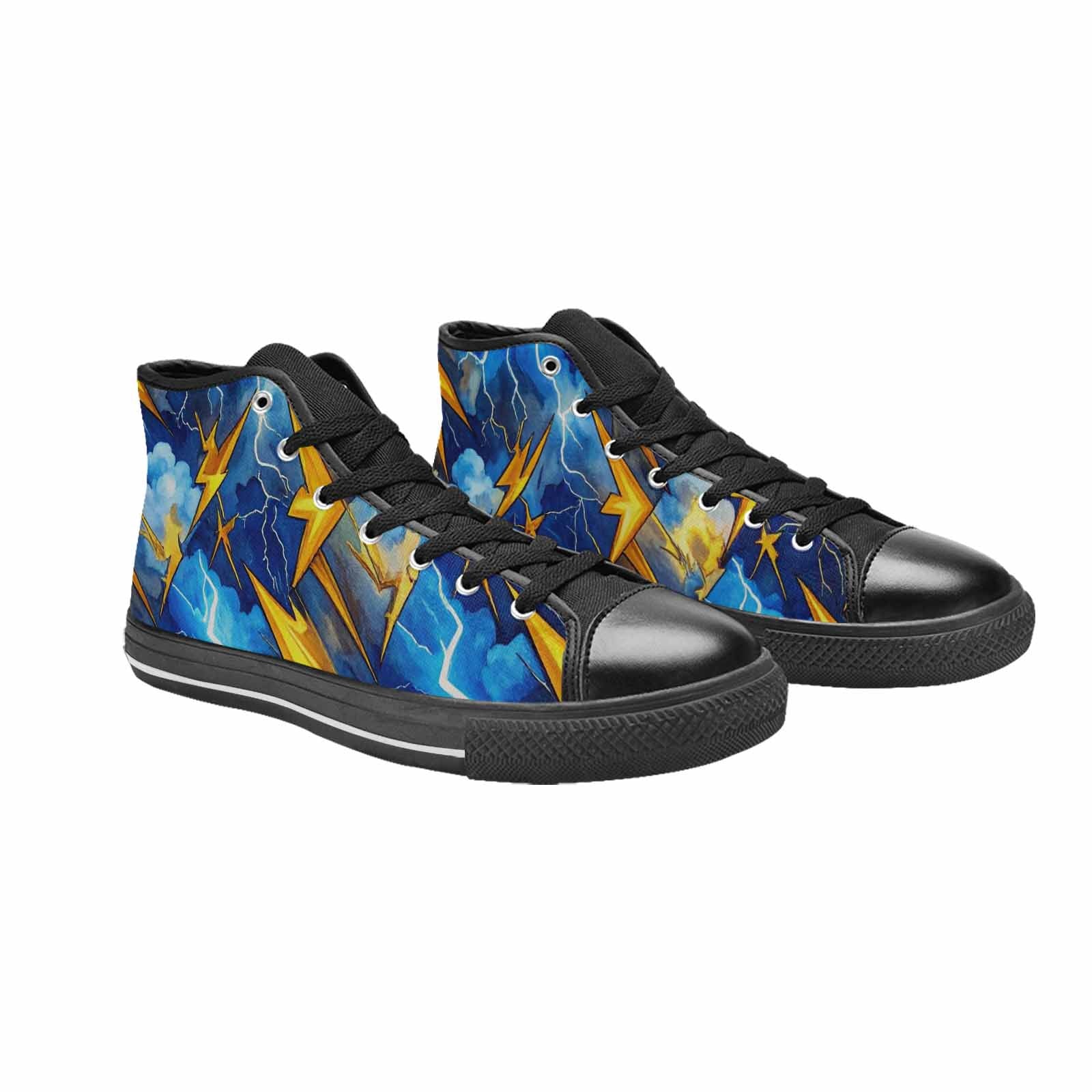 WOMEN'S Lightning Bolt High Top Canvas Grunge Custom Shoes