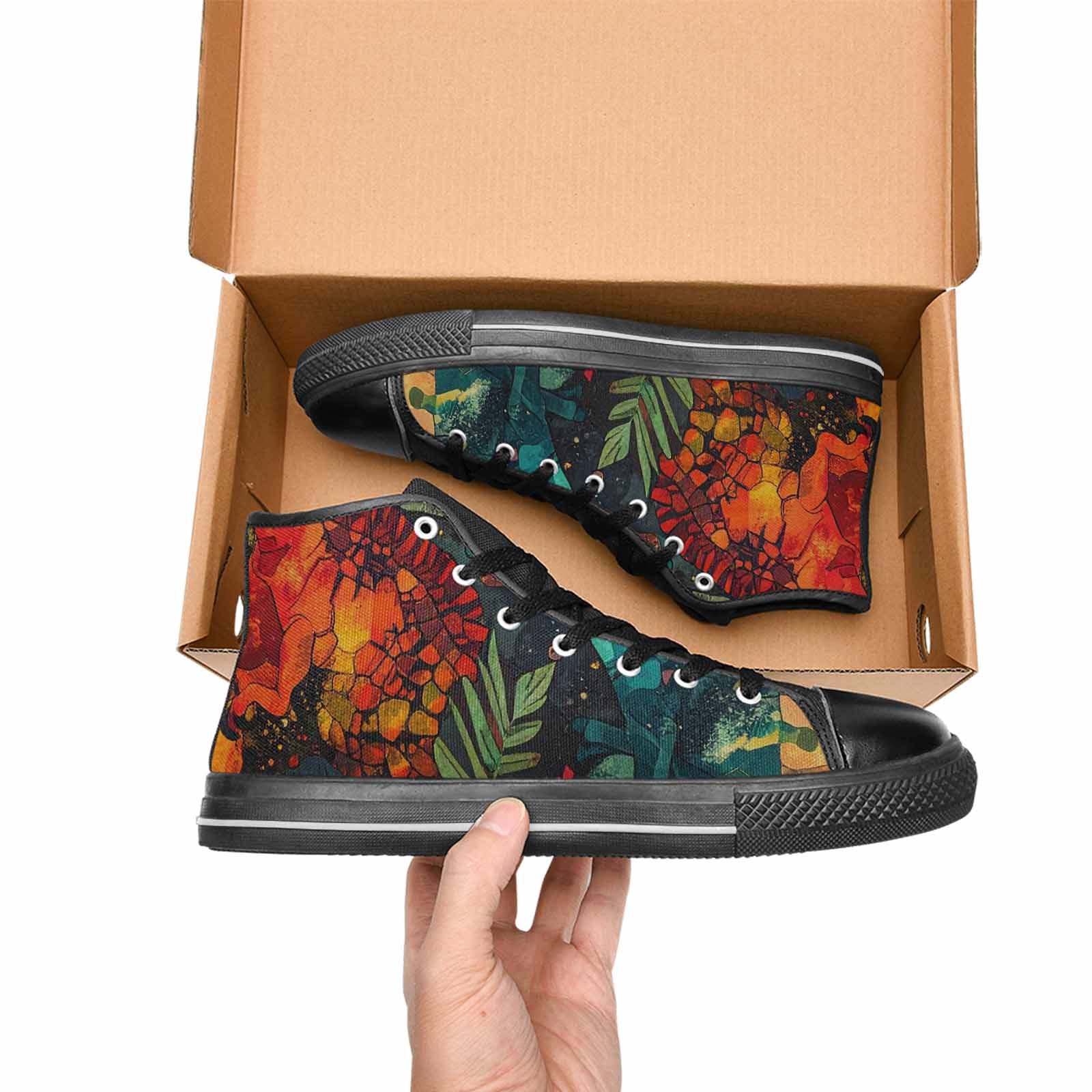MEN'S Dinosaur Silhouette High Top Canvas Dreamcore Shoes