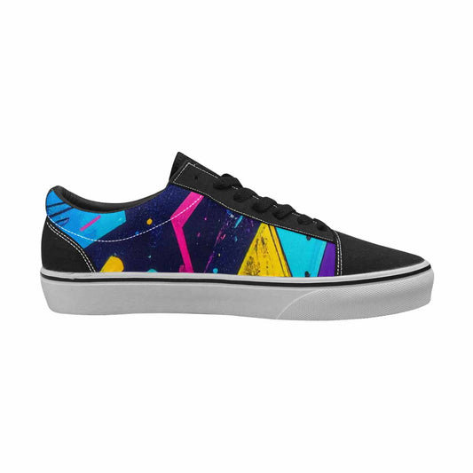 WOMEN'S Memphis Squiggles Triangles Dots Canvas Lace-Up Dark Academia Shoes