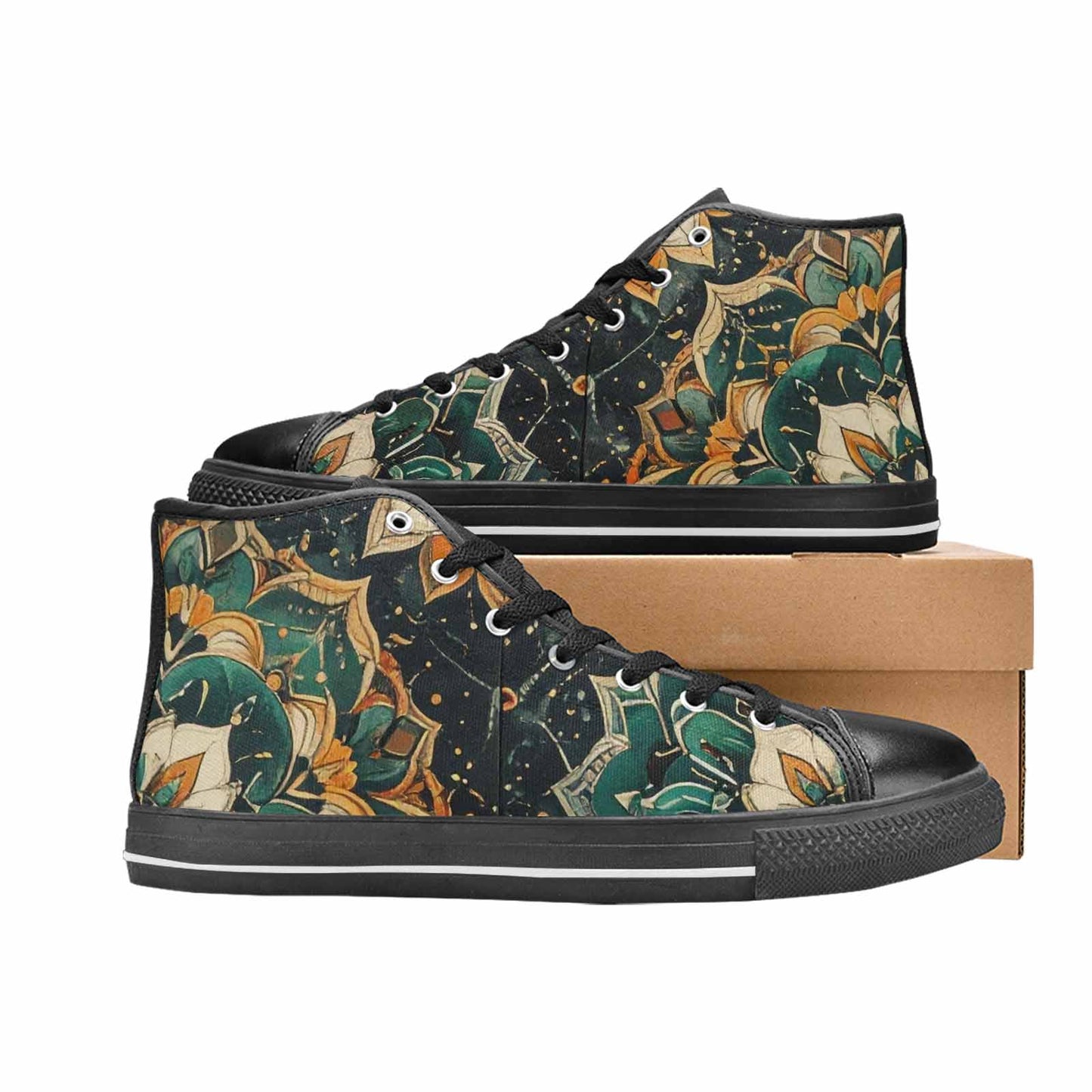 MEN'S Mandala High Top Canvas Grunge Custom Shoes