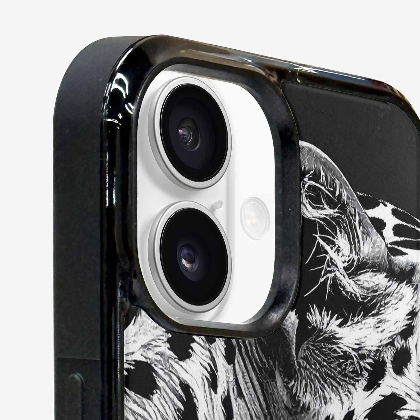 iPhone 16 Case — Leopard Print Black And White Style, Custom Made Phone Cover